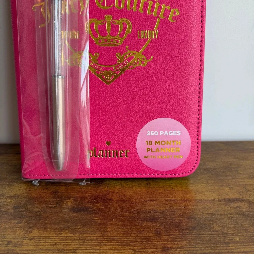 New Juicy Couture 18 Month Planner 2026-2027 Pink Heart Pen Stationery Journal